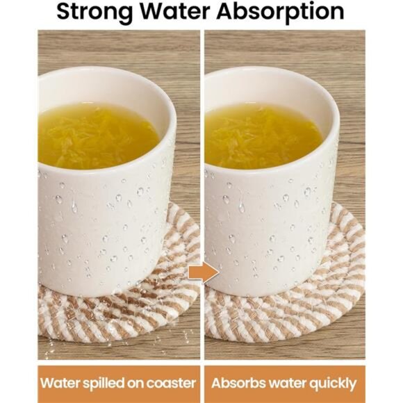 8 Pcs Drink Coasters with Holder, 8 Colors Absorbent Coasters for Drinks - Picture 4 of 8